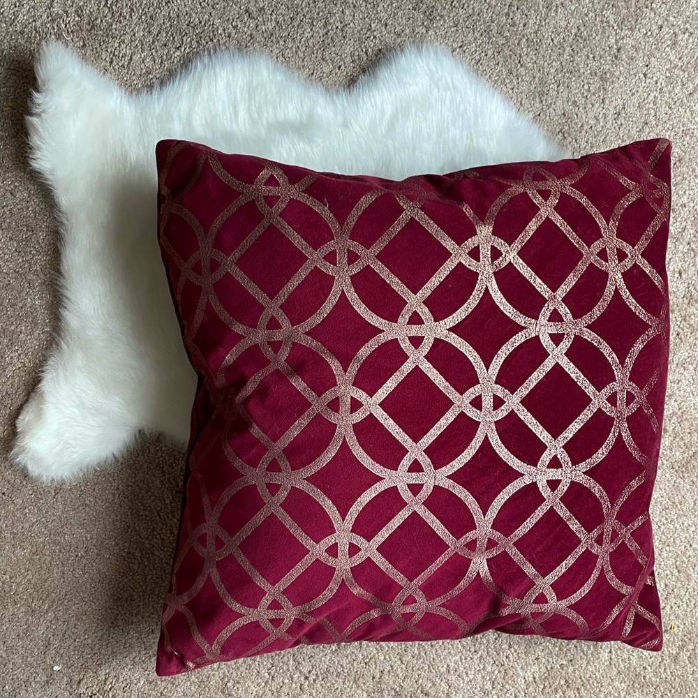 Red and gold pillow